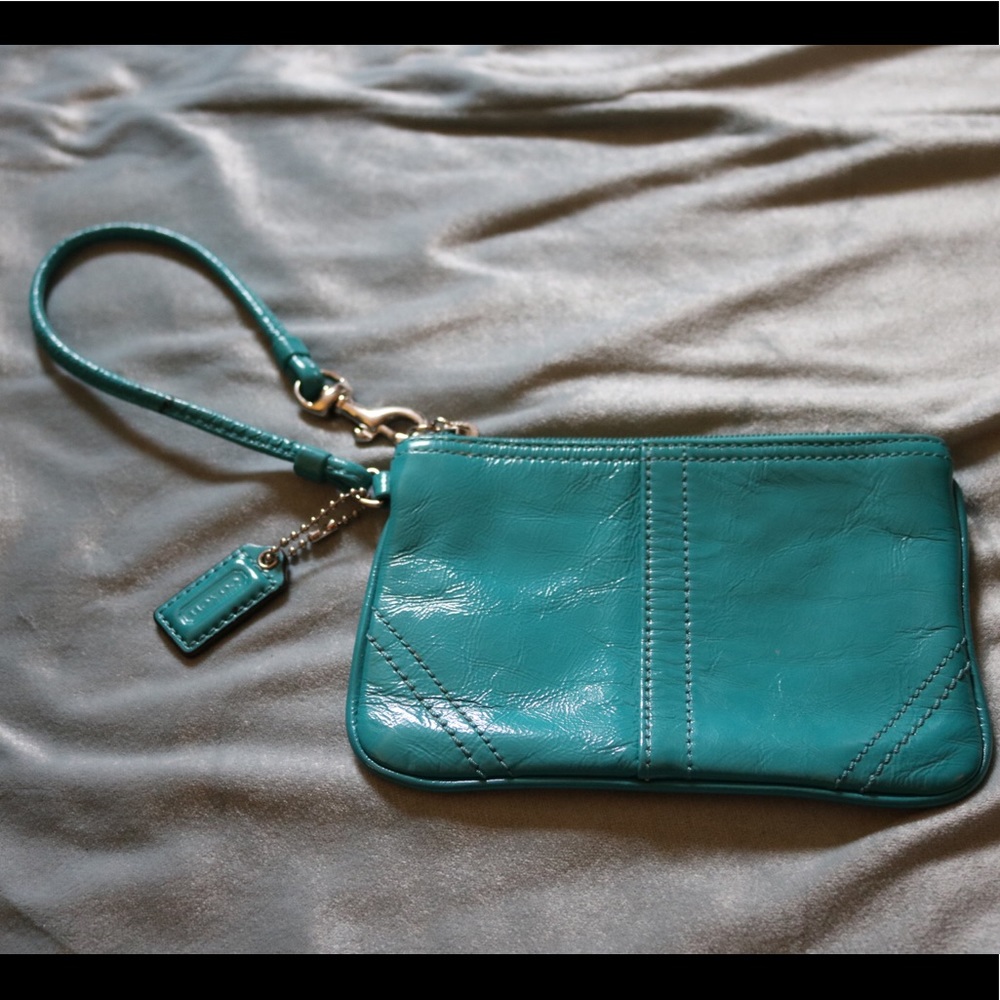 Blue Coach Wristlet